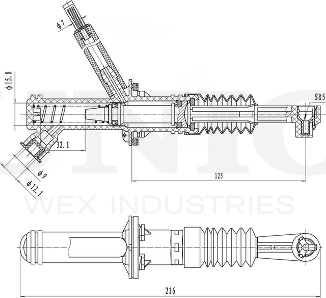 Цилиндр сцепления главный (Unio). Артикул BRC-10017