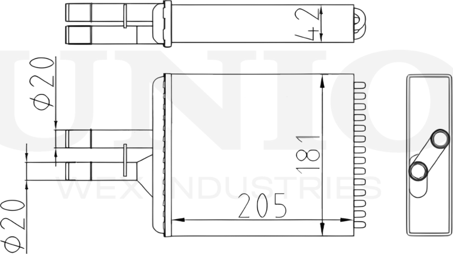 Радиатор отопителя (Unio). Артикул RAD-20049
