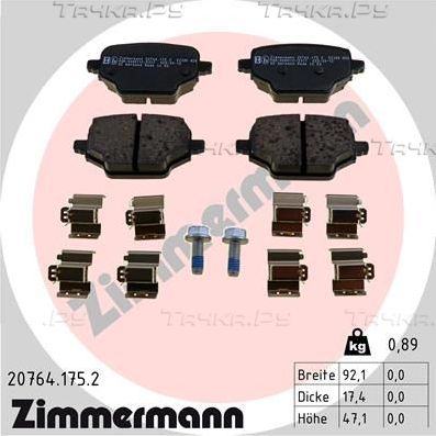 Тормозные колодки Zimmermann. Артикул 20764.175.2