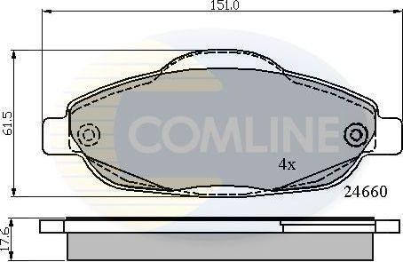Тормозные колодки Comline Comline передние для Peugeot 408 I 2010-2026. Артикул CBP01765