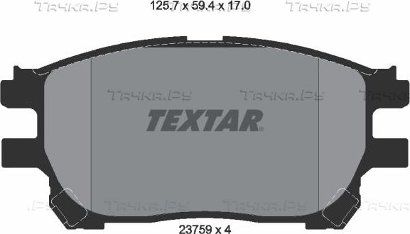 Тормозные колодки Textar передние для Toyota Estima II 2000-2006. Артикул 2375901