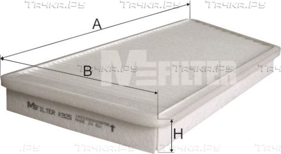 Салонный фильтр MFilter для Peugeot 206 1998-2013. Артикул K 925