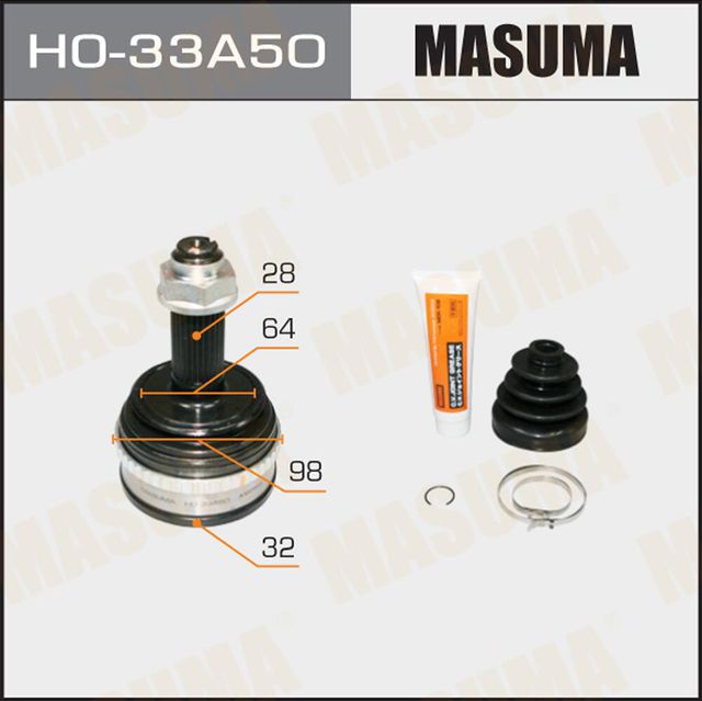 Шрус наружный (граната) Masuma передний для Honda Odyssey I 1997-1999. Артикул HO-33A50