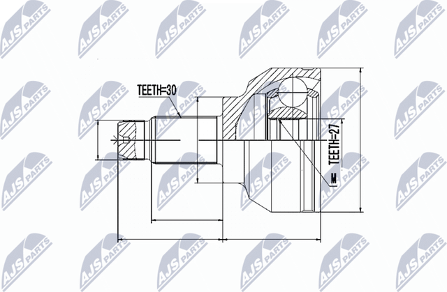 Шрус наружный (граната) NTY для BMW 3 IV (E46) 2000-2005. Артикул NPZ-BM-006