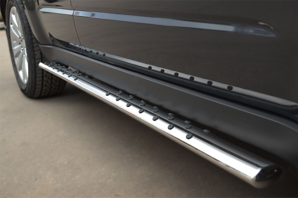 Защита порогов RusStal труба d75х42 с проступью для Subaru Forester III 2008-2012. Артикул SFRT-001005