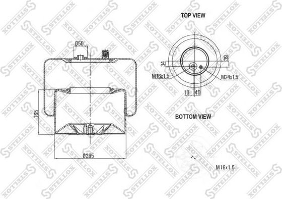 Пневмоподушка (пневморессора) Stellox. Артикул 90-41834-SX