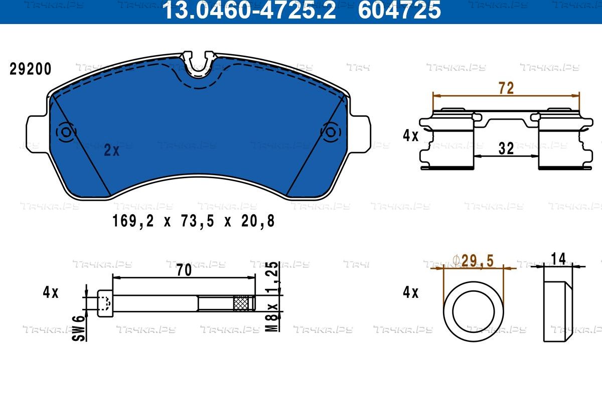 Тормозные колодки ATE. Артикул 13.0460-4725.2