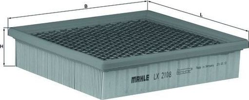 Воздушный фильтр Mahle-Knecht для Jeep Grand Cherokee IV (WK2) 2011-2026. Артикул LX 2108