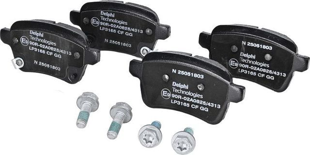 Тормозные колодки Delphi (Low-Metallic) задние для Opel Corsa E 2014-2019. Артикул LP3165