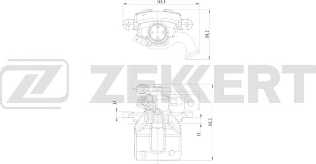 Тормозной суппорт Zekkert (алюминий) задний левый для Toyota Auris II 2012-2018. Артикул BS-8334