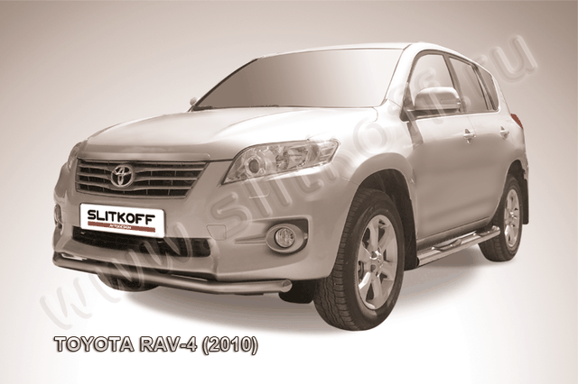 Защита Slitkoff переднего бампера d57 для Toyota RAV4 III 2010-2012. Артикул TR410-007
