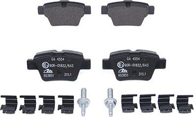 Тормозные колодки ATE для Peugeot 207 I 2006-2015. Артикул 13.0460-3851.2