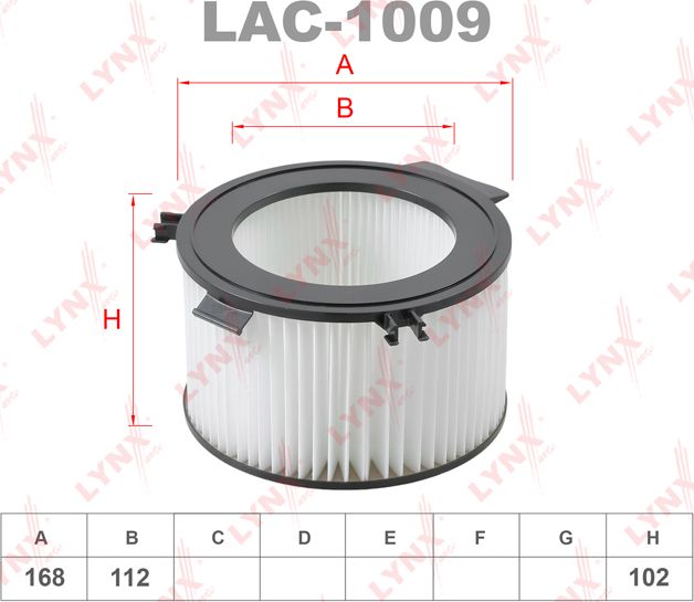 Салонный фильтр LYNXauto. Артикул LAC-1009