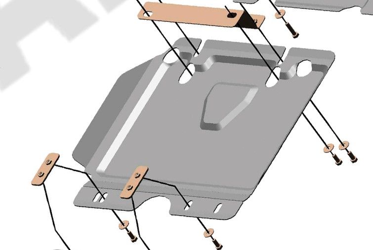 Защита алюминиевая "Alfeco" для картера JAC T6 2018-2026. Артикул ALF.56.04al