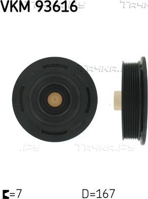 Шкив коленвала SKF для Nissan Primastar I 2003-2014. Артикул VKM 93616