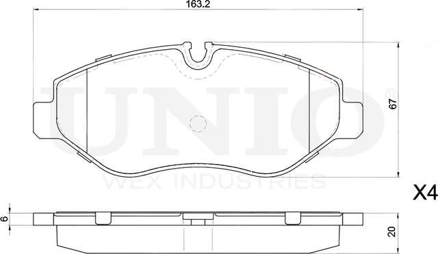 Колодки тормозные дисковые, комплект (Unio). Артикул BRP-20420