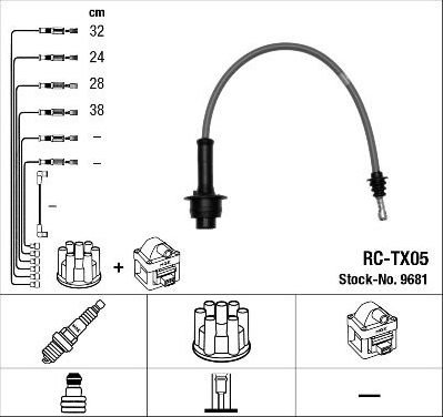 Высоковольтные провода (провода зажигания) (комплект) NGK для Toyota Hilux V 1990-1998. Артикул 9681