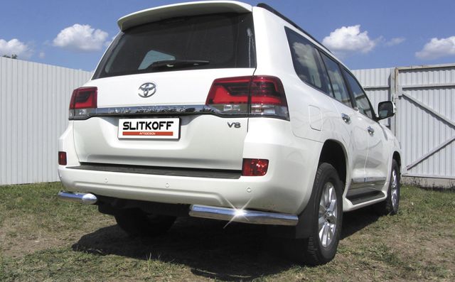 Защита Slitkoff задняя уголки d76 для Toyota Land Cruiser 200 рестайлинг 2015-2021. Артикул TLC2-15-011