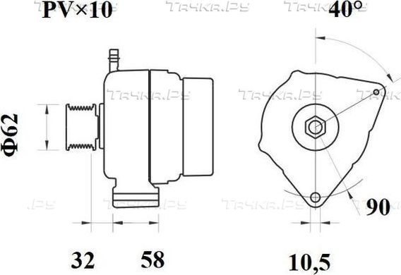 Генератор Mahle для IVECO Stralis 2003-2011. Артикул MG 883