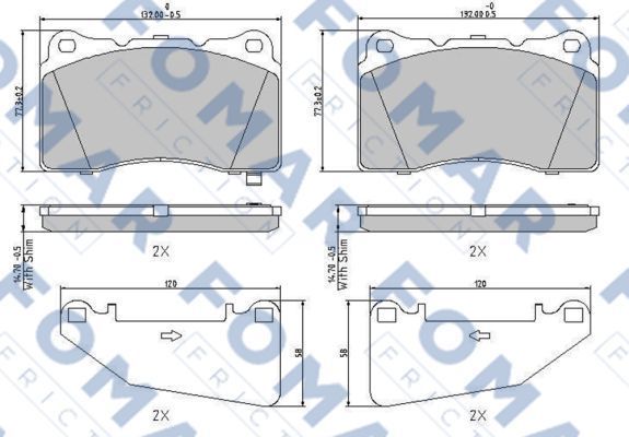 Тормозные колодки Fomar. Артикул FO 999381