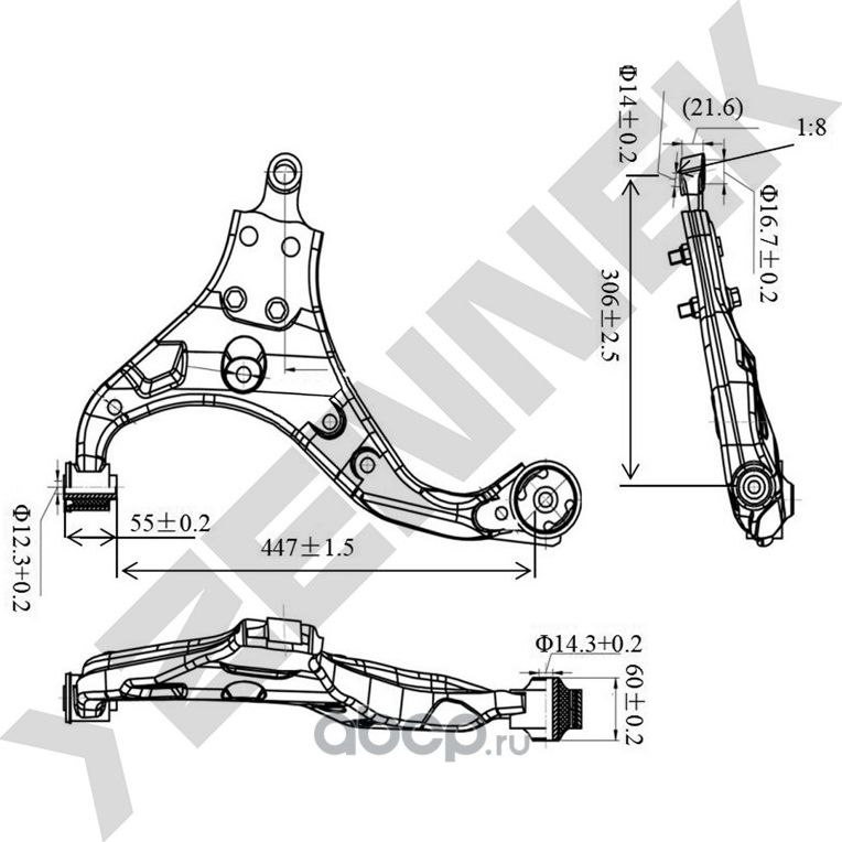 РЫЧАГ ПЕРЕДНИЙ ЛЕВЫЙ HYUNDAI TUCSON 04 (Zennek). Артикул DCA0154
