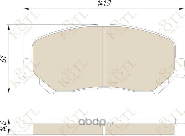 Колодки тормозные дисковые передние к-т MAZDA CX-5 11- (Kotl) Kotl. Артикул 3562kt