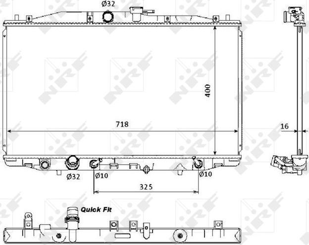Радиатор охлаждения двигателя NRF (алюминий). Артикул 53393