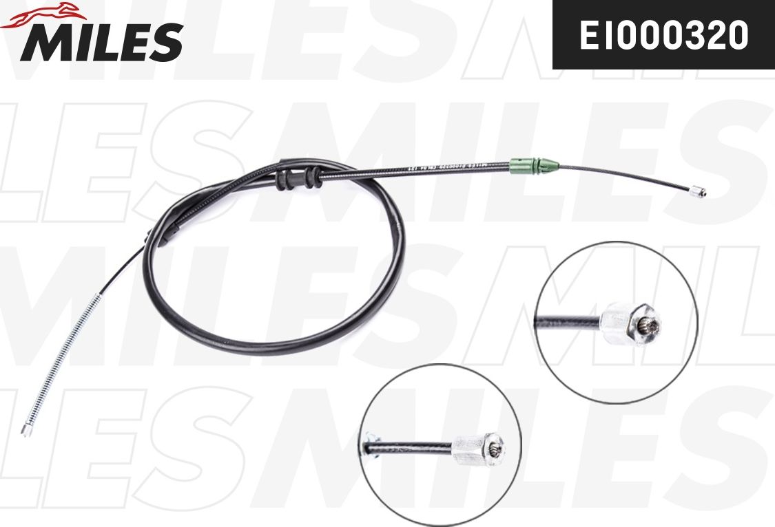 Трос ручника (тросик ручного тормоза) Miles. Артикул EI000320