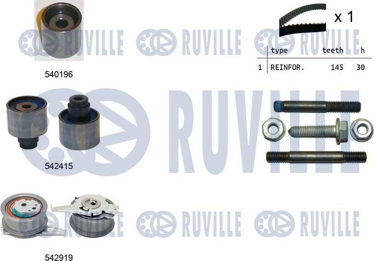 Ремень ГРМ с роликами (комплект) Ruville. Артикул 550498