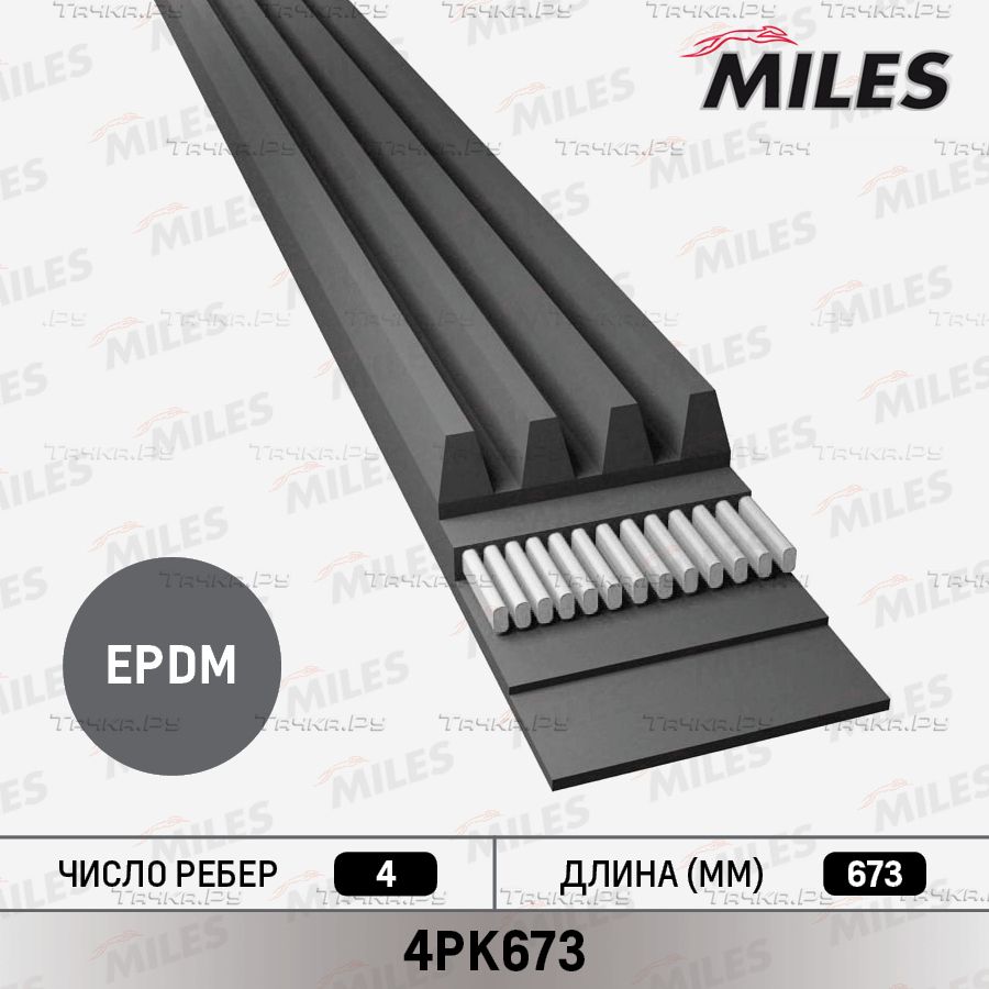 Приводной ремень поликлиновой Miles для Hyundai ix35 I 2010-2015. Артикул 4PK673