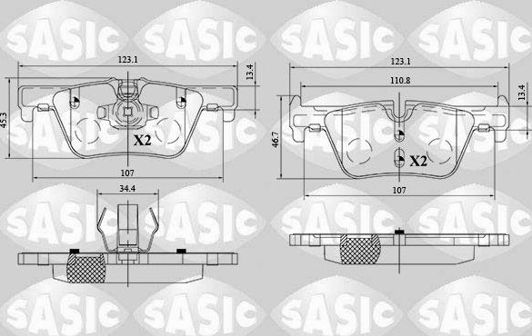 Тормозные колодки Sasic. Артикул 6216161