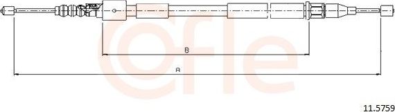 Трос ручника (тросик ручного тормоза) Cofle задний левый для Opel Corsa C 2000-2009. Артикул 11.5759