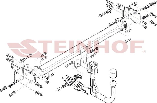Фаркоп Steinhof для Mercedes-Benz C-Класс W206, S206 седан, универсал (также AMG) 2021-2026. Артикул M-187