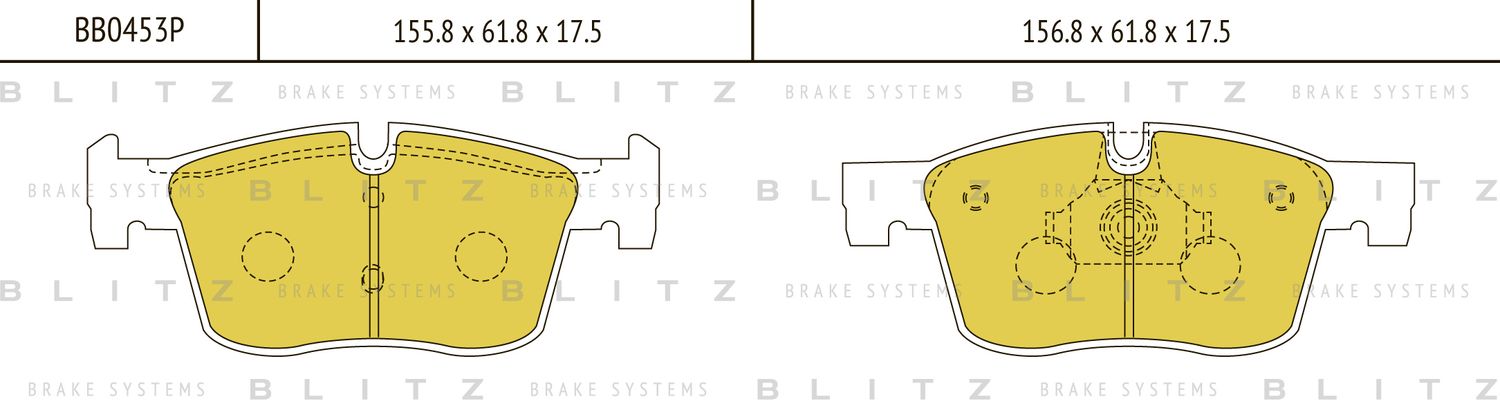 Колодки тормозные BMW 1 (F20/21)/ 3 (F30/31/34/80) 10- перед. (Blitz). Артикул BB0453P