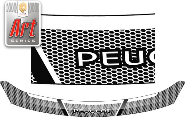 Дефлектор СА Пластик для капота (Серия "Art" черная) Peugeot 408 седан 2012-2017. Артикул 2010011508356