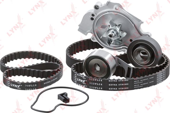 Помпа (водяной насос) с комплектом ремня ГРМ LYNXauto. Артикул PW-1285