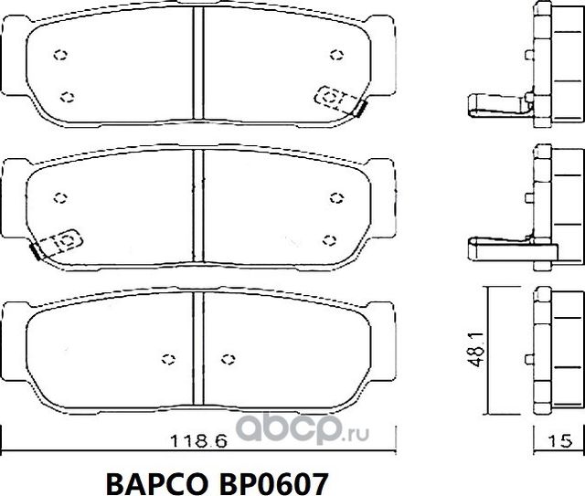 Колодки тормозные дисковые BP0607, (Bapco) Bapco. Артикул BP0607