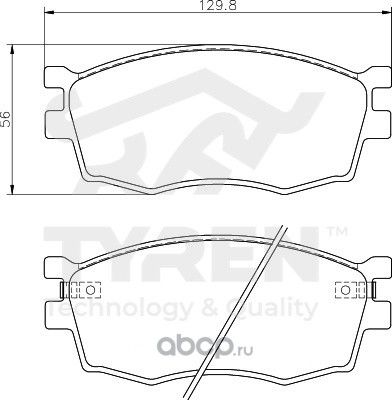 Колодки тормозные дисковые | перед | (Tyren). Артикул TYR1216511