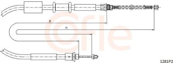 Трос ручника (тросик ручного тормоза) Cofle задний левый для Fiat Punto I 1993-2000. Артикул 1281P2