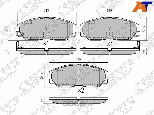 Колодки тормозные FR SSANGYONG ACTYON 05-11, KYRON (SAT). Артикул ST48130090A2