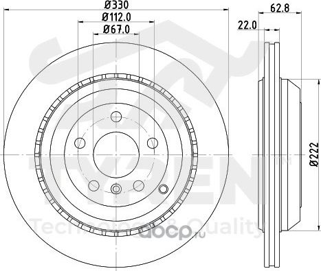 Тормозной диск (Tyren). Артикул TYR1015401