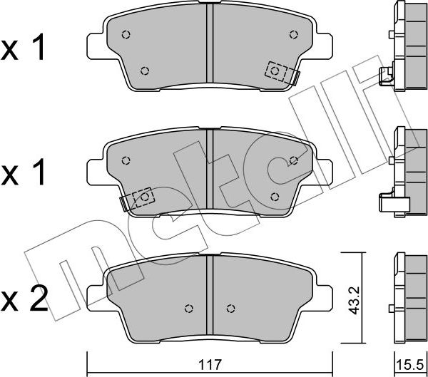 Тормозные колодки Metelli. Артикул 22-1140-0