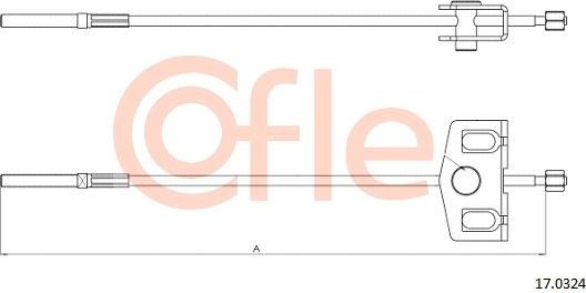 Трос ручника (тросик ручного тормоза) Cofle. Артикул 92.17.0324