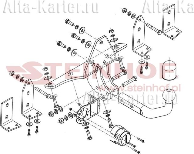 Фаркоп Steinhof для Saab 9-5 I седан, универсал 1997-2010. Артикул S-018