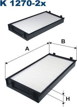 Салонный фильтр Filtron. Артикул K 1270-2x