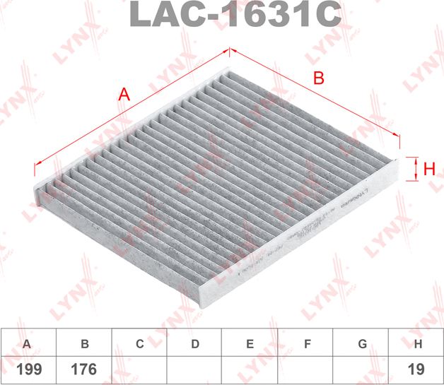 Салонный фильтр LYNXauto. Артикул LAC-1631C