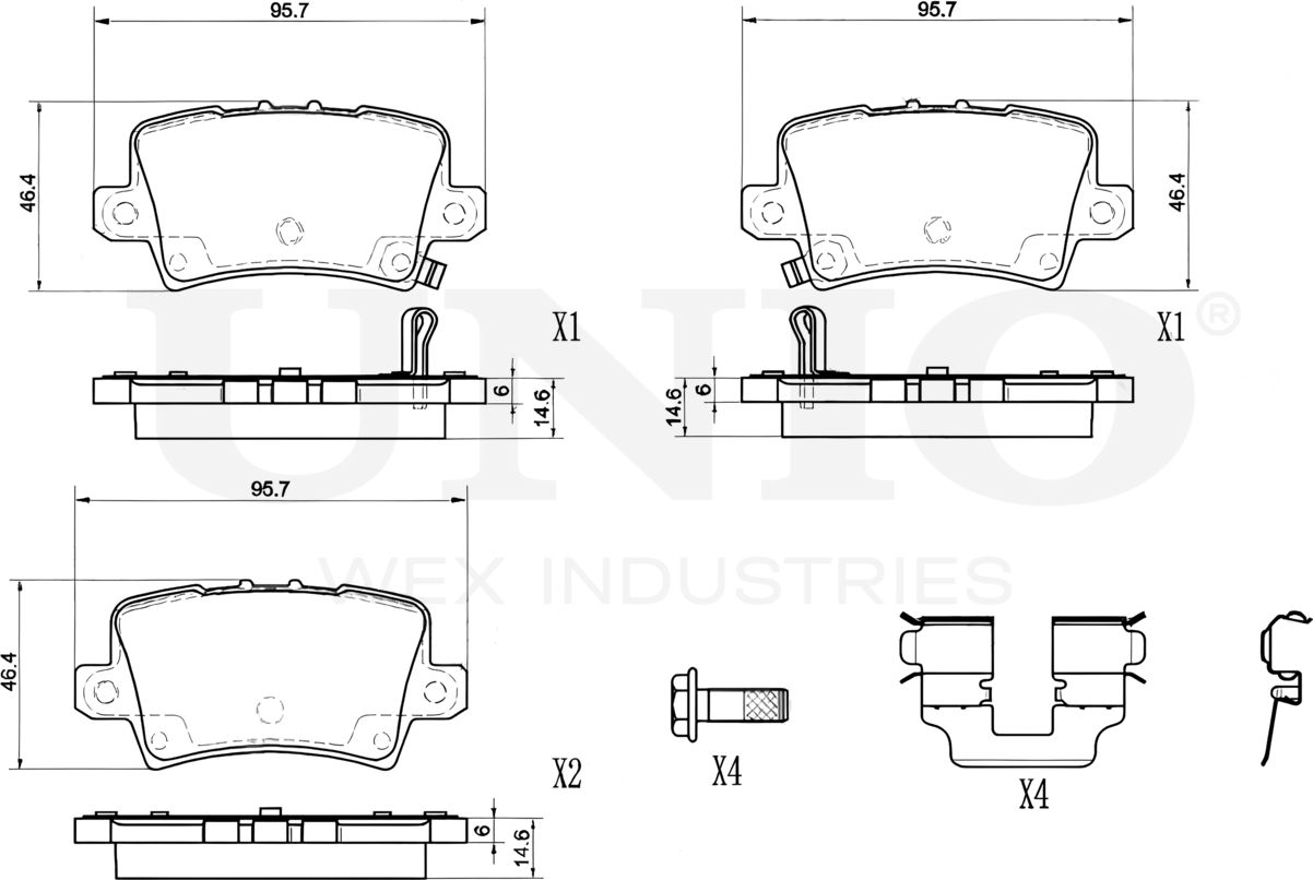 Колодки тормозные дисковые, комплект (Unio). Артикул BRP-20238