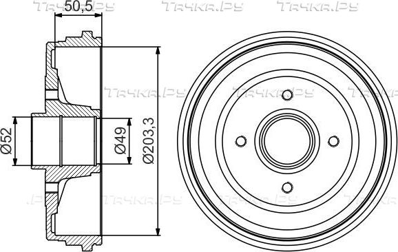 Тормозной барабан Bosch задний для Renault Clio III 2005-2014. Артикул 0 986 477 205