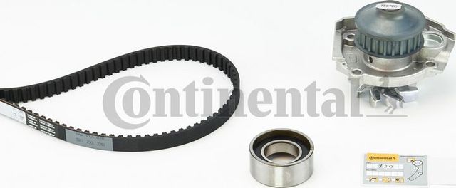 Помпа (водяной насос) с комплектом ремня ГРМ ContiTech для Fiat Doblo I 2001-2015. Артикул CT999WP1