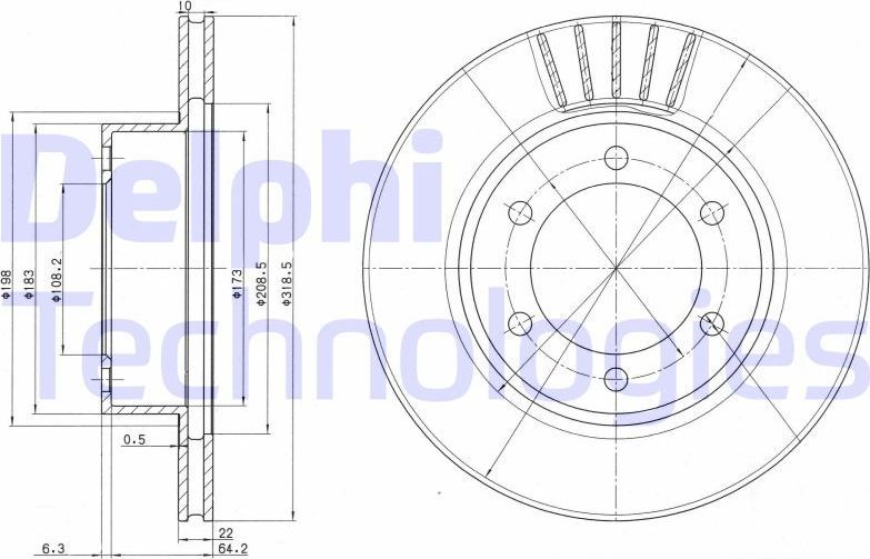 Тормозной диск Delphi. Артикул BG3535